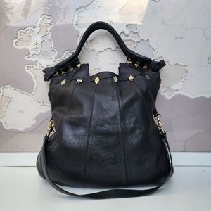 Foley+Corinna Dumonde Mid City Large Leathe Hobo Tote Black